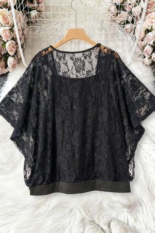 Floral Lace V-Neck Blouse