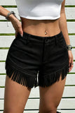 Fringe Hem Casual Shorts