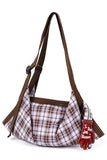 Plaid and Striped Foldable Tote Bag