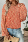 Marled Knit Crew Neck Long Sleeve Top