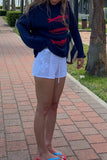 Fish Intarsia Mock Neck Knit Sweater