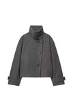 Stand-Collar Button-Front Jacket