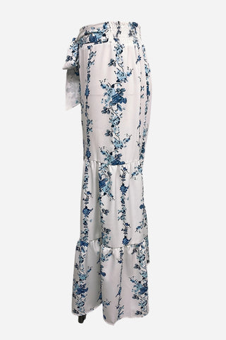 High-Waist Floral Wide-Leg Pants