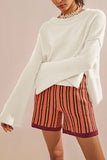 Bell Sleeve Crew Neck Knit Sweater