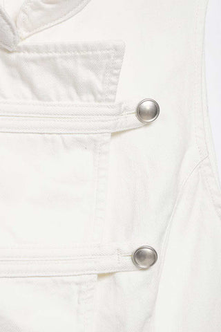 Button Asymmetric Stand Collar Vest