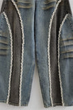 Lace Trim Barrel Jeans