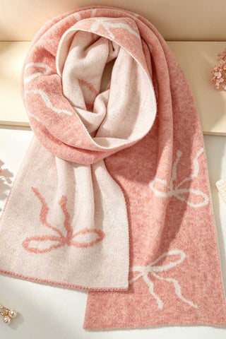 Bow Motif Knit Scarf