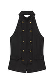 Zipper Front Double-Breasted Tank Top