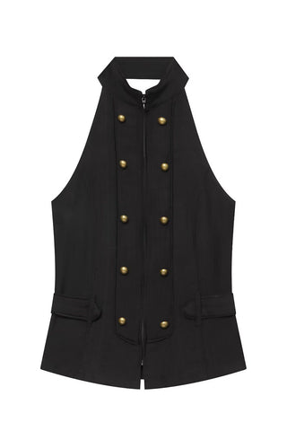 Zipper Front Double-Breasted Tank Top