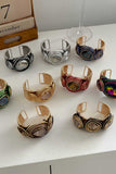 Wire-Wrapped Spiral Gem Cuff Bracelet