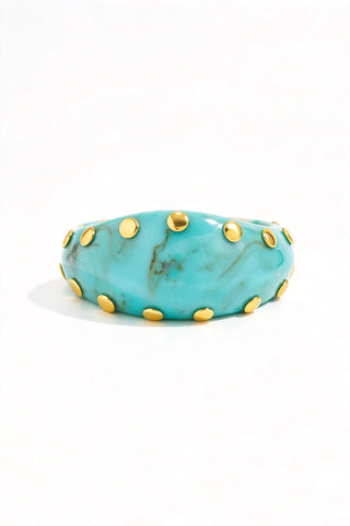 Marbled Studded Wide Cuff Bracelet