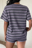 Striped Lounge Short Set