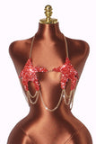 Sequin Star-Shape Halter Top