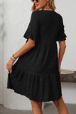 Flared Short-Sleeve Casual Dress
