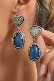 Two-Tone Stone Drop Earrings