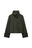 Stand-Collar Button-Front Jacket