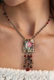 Floral Cameo Pendant Chain Necklace