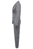 Plaid Double-Breasted Blazer Pants Set