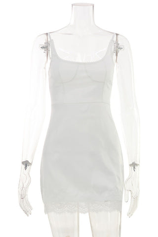Lace-Trim Cami Mini Dress