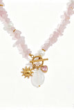 Chip Stone Toggle Charm Necklace