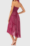 Mandala Print Tie-Waist Midi Dress
