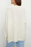 Textured Knit Crew Neck Oversized Sweater