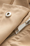 Stand Collar Drawstring Waist Jacket