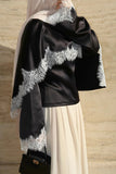 Lace Trim Bell Sleeve Blouse