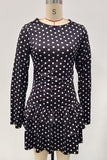 Leopard Print Ruffle Long Sleeve Mini Dress
