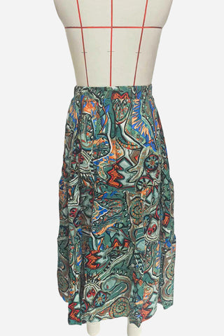 Bohemian Print Flowy Skirt