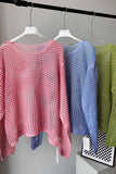 Long-Sleeve Crochet Knit Top