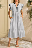 Striped Tiered Casual Dress