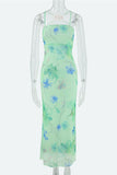 Floral Tie-Back Open Back Maxi Vacation Dress