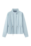 Stand Collar Drawstring Waist Jacket