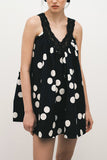 Polka Dot Lace Accent Mini Dress