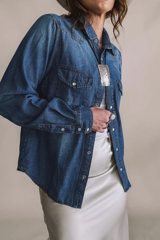 Long Sleeve Snap Button Western Shirt
