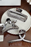 Metallic Bow Star Rectangle Hair Clip