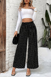 Polka Dot Wide-Leg Casual Pants