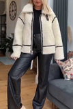 Contrast Trim Zip-Up Sherpa Jacket