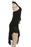 Halter Neck Skirt Set with Asymmetrical Hem