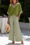 Striped Wide-Leg Pants Set