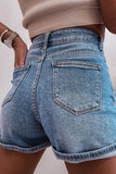 Rhinestone Embellished Denim Shorts