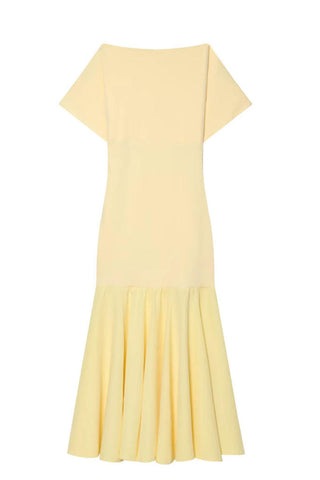 Short Sleeve Ruffle Hem Midi Casual Dress