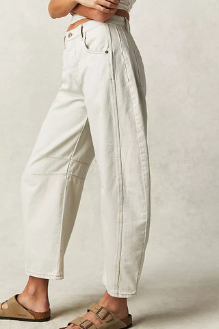High-Waist Paneled Baggy Jeans