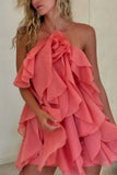 Layered Ruffle Casual Dress