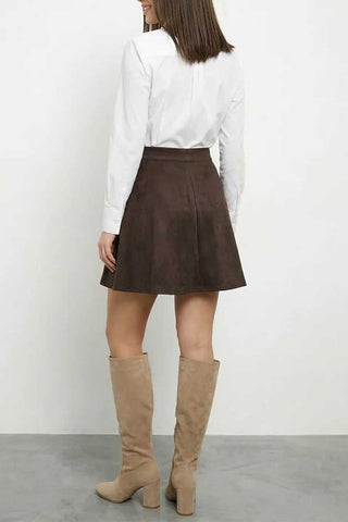 High-Waist A-Line Flare Mini Skirt