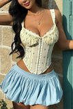 Ruched Floral Lace Camisole Top