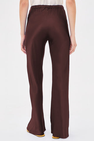 Satin Smocked Waist Wide-Leg Casual Pants