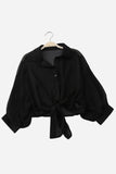 Tie-Front Button Shirt