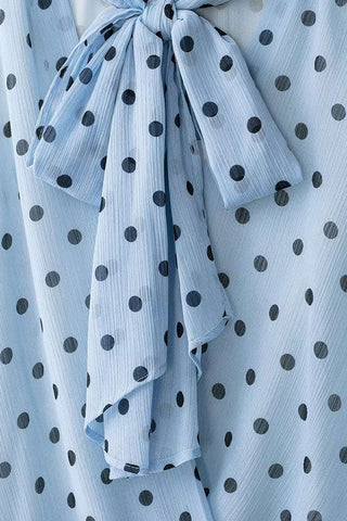 Polka Dot Bow Neck Tank Top